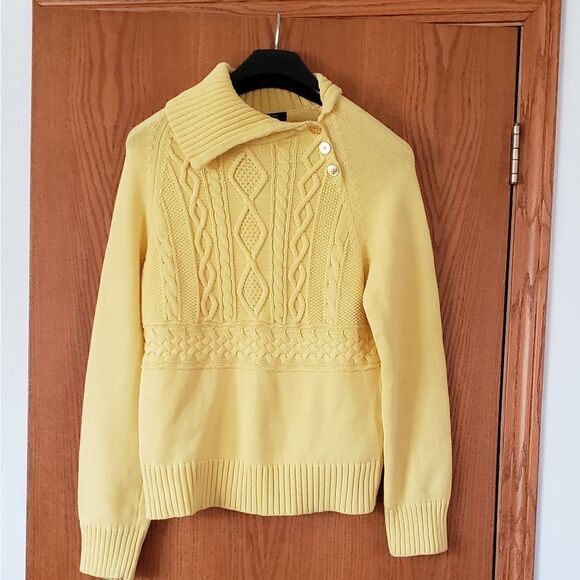 Chaps Heavyweight Knit Sweater Lemon Yellow Sz XL - Picture 1 of 5